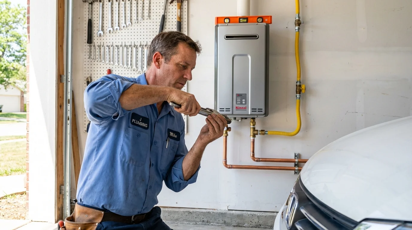 Tankless water heater installation by a Johns Plumbing LLC plumber in York